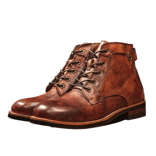 Stylish Men’s Leather Shoes by Mats - Braun / 36 - Boots