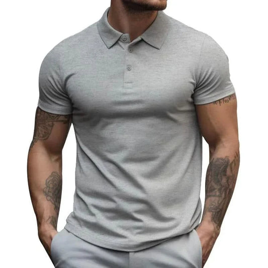 Stylish men’s short sleeve polo shirt by Mirko - Light Gray / XS - Shirts