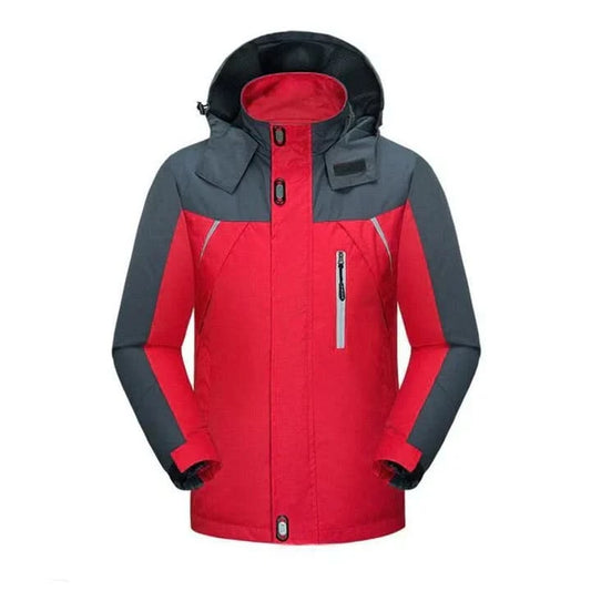 Stylish two-tone winter jacket for men - Red / XS - Winter jacket