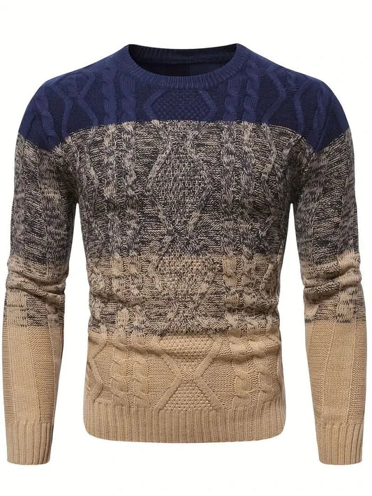 Timothy – Stylish Color Block Sweater for Men - Xs - Pullover