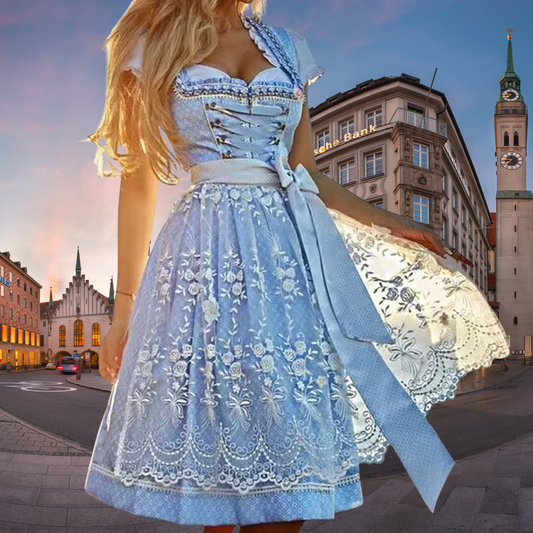 TRACHTIG DELUXE - Exclusive women’s traditional costume with stylish apron and blouse for unforgettable appearances!