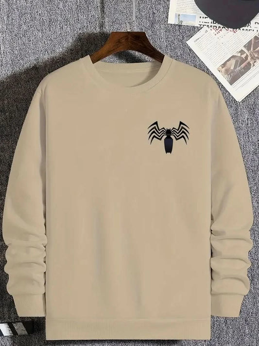 Trendy Spider Design Men’s Sweater - Apricot / XS - Pullover