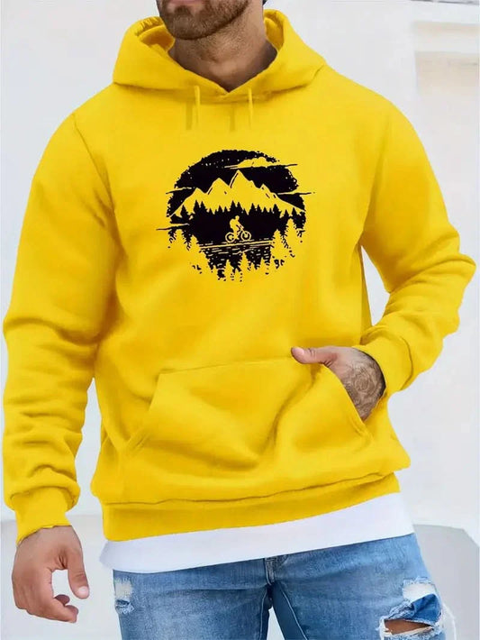 Victor – Stylish Men’s Hoodie with Cool Biker Graphic Design - Yellow / XS - Coats & Jackets