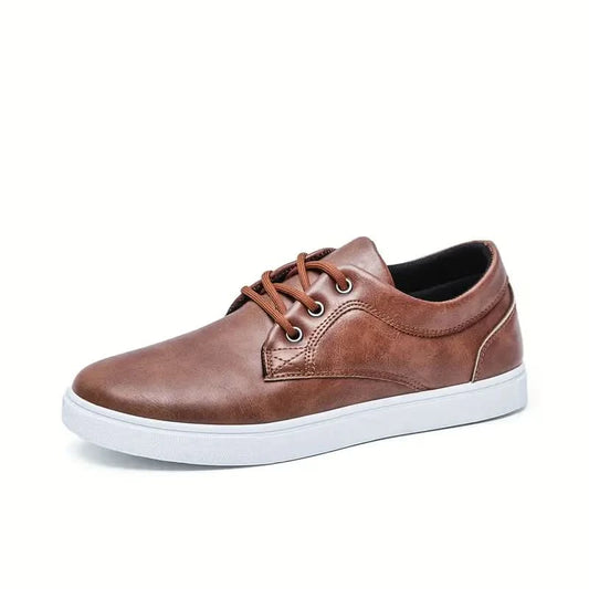 Wesley – Elegant Lace-Up Sneakers for Men - Light Brown / 36 - Shoes