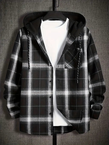 Oscar – Stylish Checkered Hooded Pullover for Men Made from Lightweight Materials